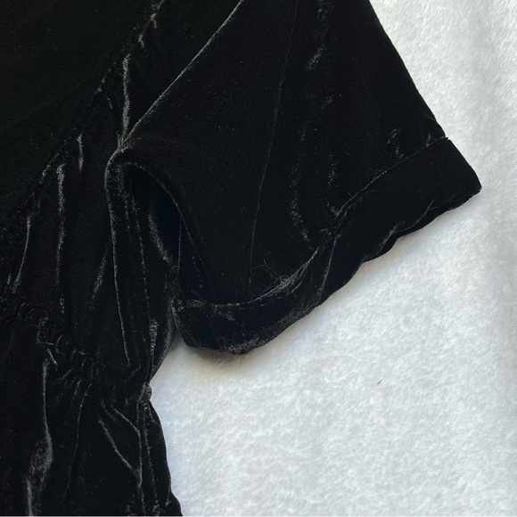 Free People Ivy Velvet Mini Dress Sz XS Babydoll Black Witchy Goth Emo READ - Picture 12 of 14
